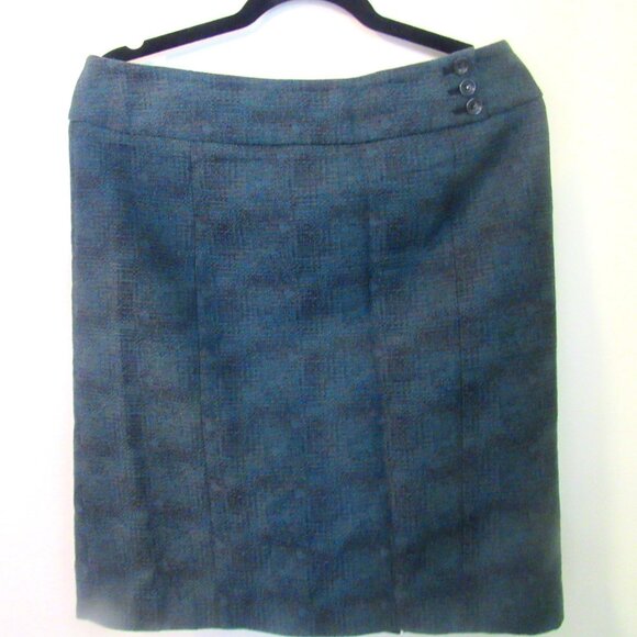 Ann Taylor Cotton Skirt, 'Tweed Design', Double Vent, Fully Lined, Size 12 I390 - Picture 1 of 8